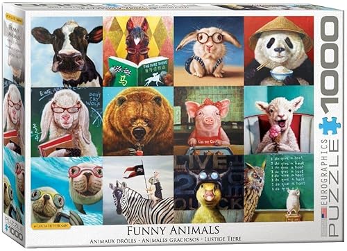 EuroGraphics Funny Animals by Lucia Heffernan - Rompecabezas de 1000 piezas