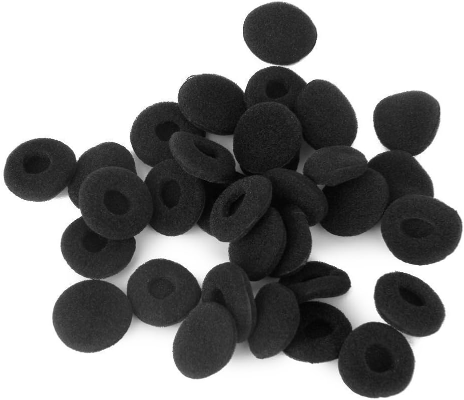 12 Pack Foam Earbud Earpad Ear Bud Pad Replacement Sponge Covers for Earphone, MP3 MP4 Ipod Iphone Itouch Ipad Headsets (Black)