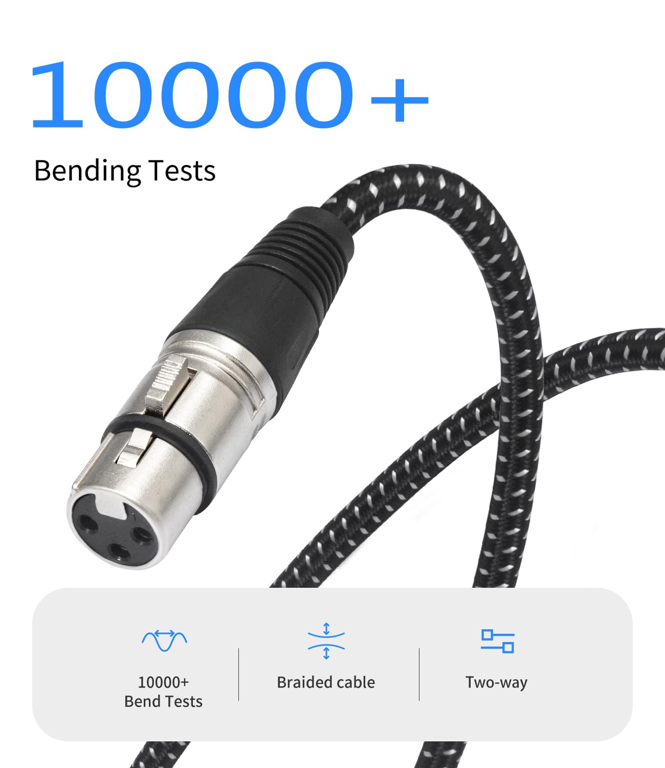 Cavo da XLR femmina a 3 pin da 6,35 m a TRS bilanciato da 6,35 a XLR, confezione da 2 | Adatto per collegare ingressi XLR microfono a ingressi mixer 1/4