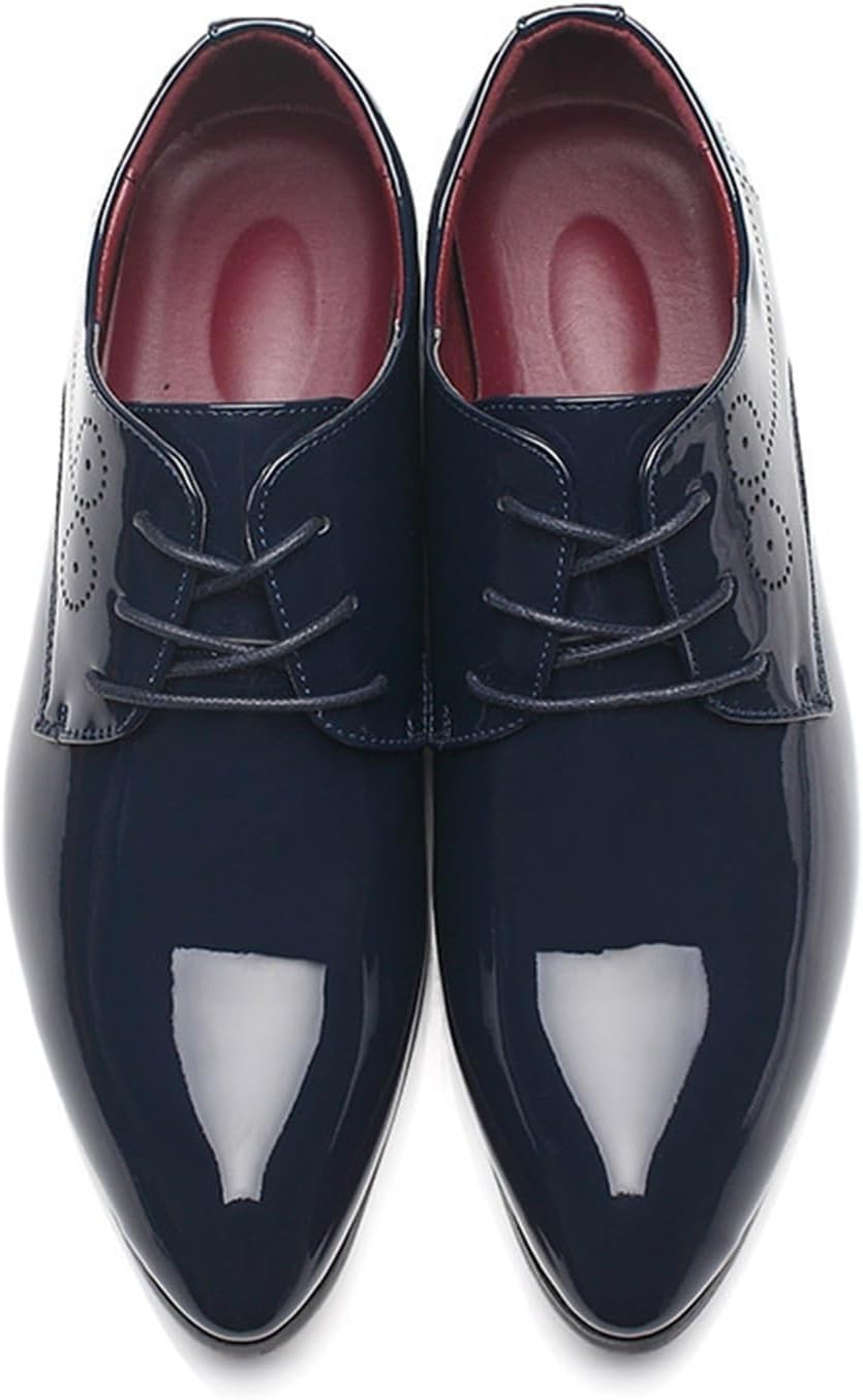 Dress Shoes for Men Men's Leather Business Shoes Stylish Pointed Toe Dress Footwear for Formal Occasions