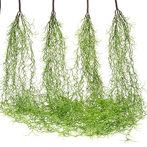 Artificial Vines Moss Faux Greenery Moss For Potted Plants Realistic Spanish Moss Hanging Plants Artificial Decor Fake Moss (Classic Style,4 Pieces) #TOP5