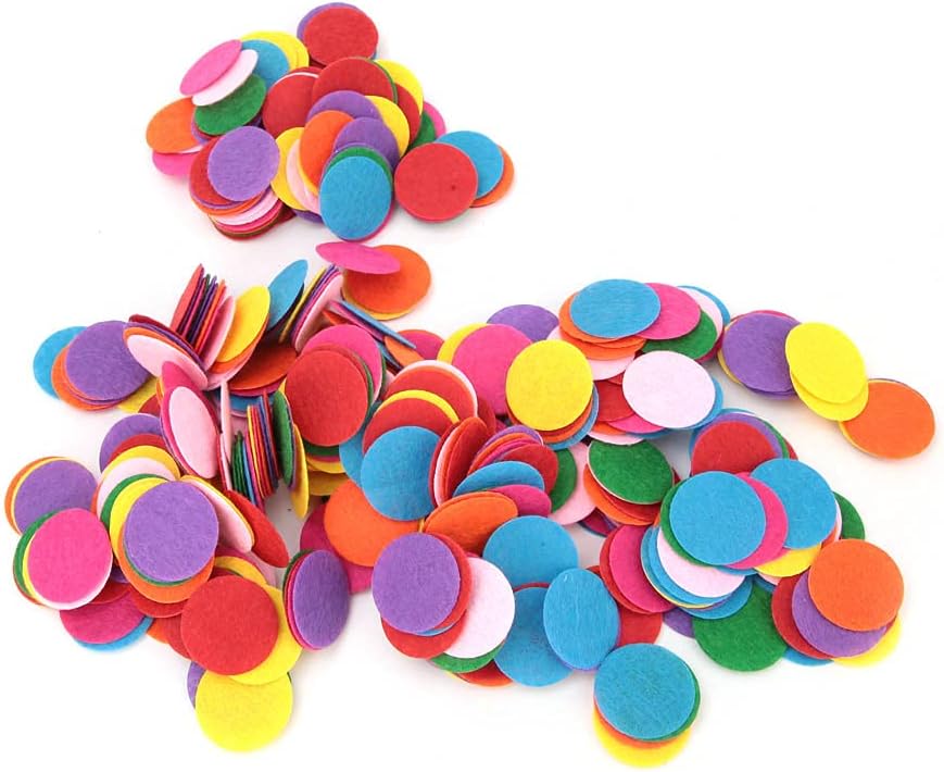 Felt Round Pads, Colorful Romantic, 500 Pieces Medium 2.5cm, Felt Sprinkles Table Decor, Soft Durable Material, Easy DIY Application, for Wedding Table Decoration, Party Favors, Ba