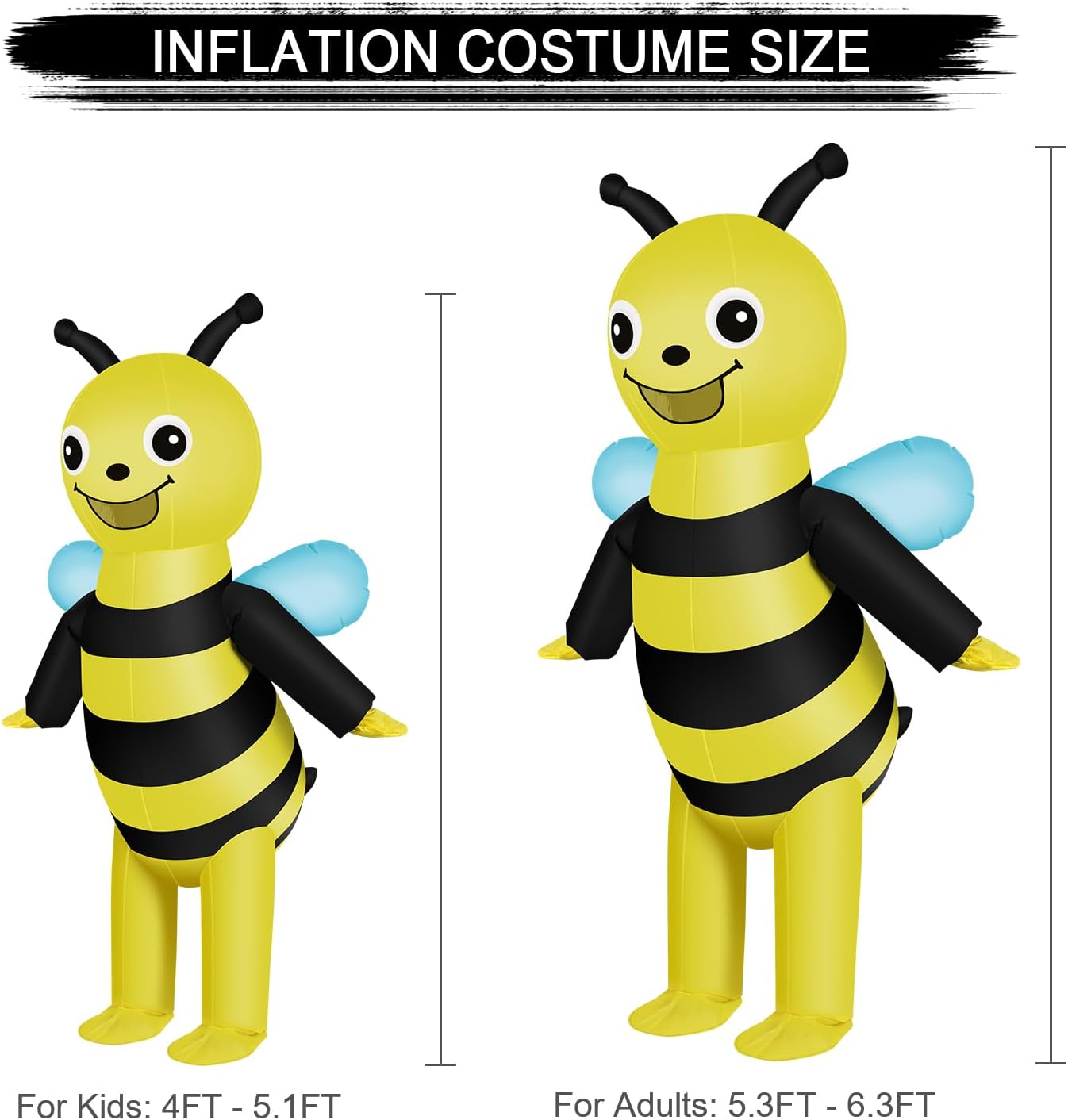 NISUNS Bee Costume Inflatable Costume for Adult & Kids Funny Halloween Costumes Blow up Cosplay