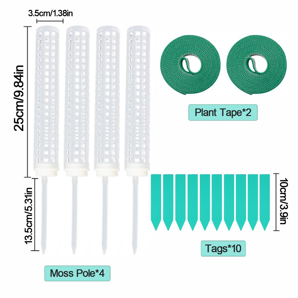 LSRVNM 4 PCS Plastic Moss Pole for Plants Monstera Plant Support for Indoor Plants Plant Support Stick - Image 2