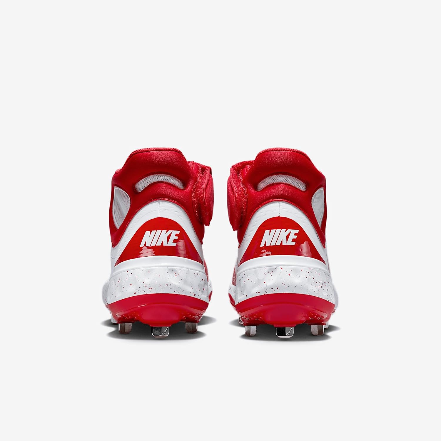 Nike Alpha Huarache Elite 4 Mid Men's Baseball Cleats (FD2744-106, White/University Red) Size 8