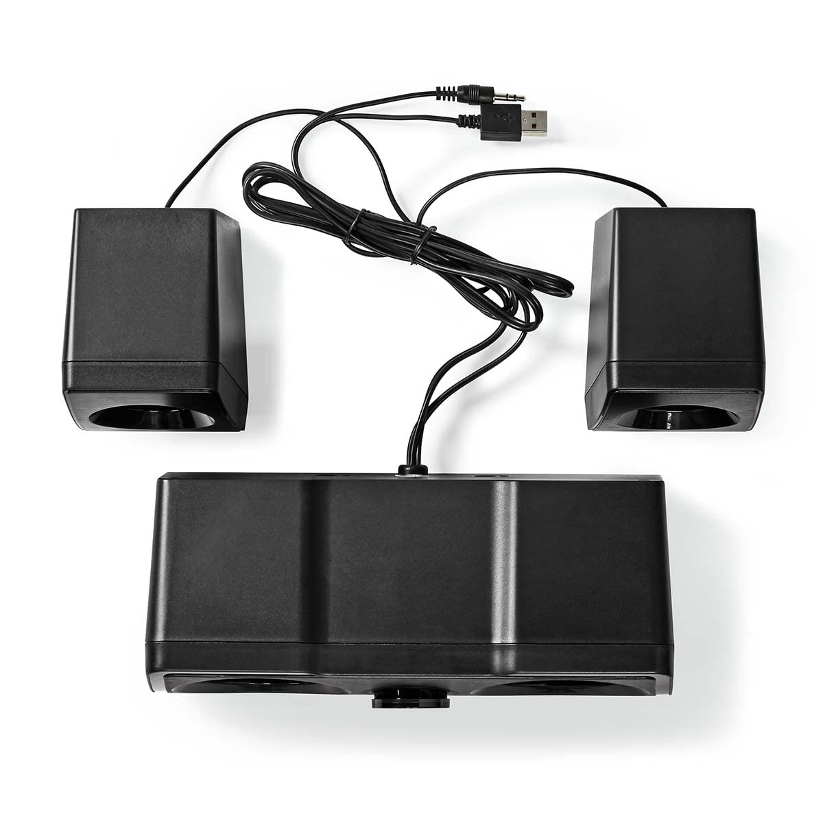 NEDIS Altoparlante per gaming | Canali degli altoparlanti: 2.2 | Alimentazione a USB | 3,5 mm maschio | 48 W | LED | Controllo del Volume
