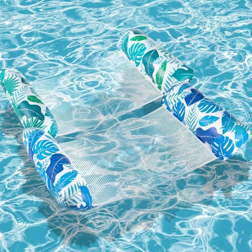 Alintor Luftmatratze Pool, 2 Stück Pool Zubehör Wasserhängematte, XL Luftmatratze Wasser Hängematte, 4 IN 1 Luftmatratze Pool Erwachsene Wasserspielzeug, Wasserhängematte Mit Netz Pool Spielzeug