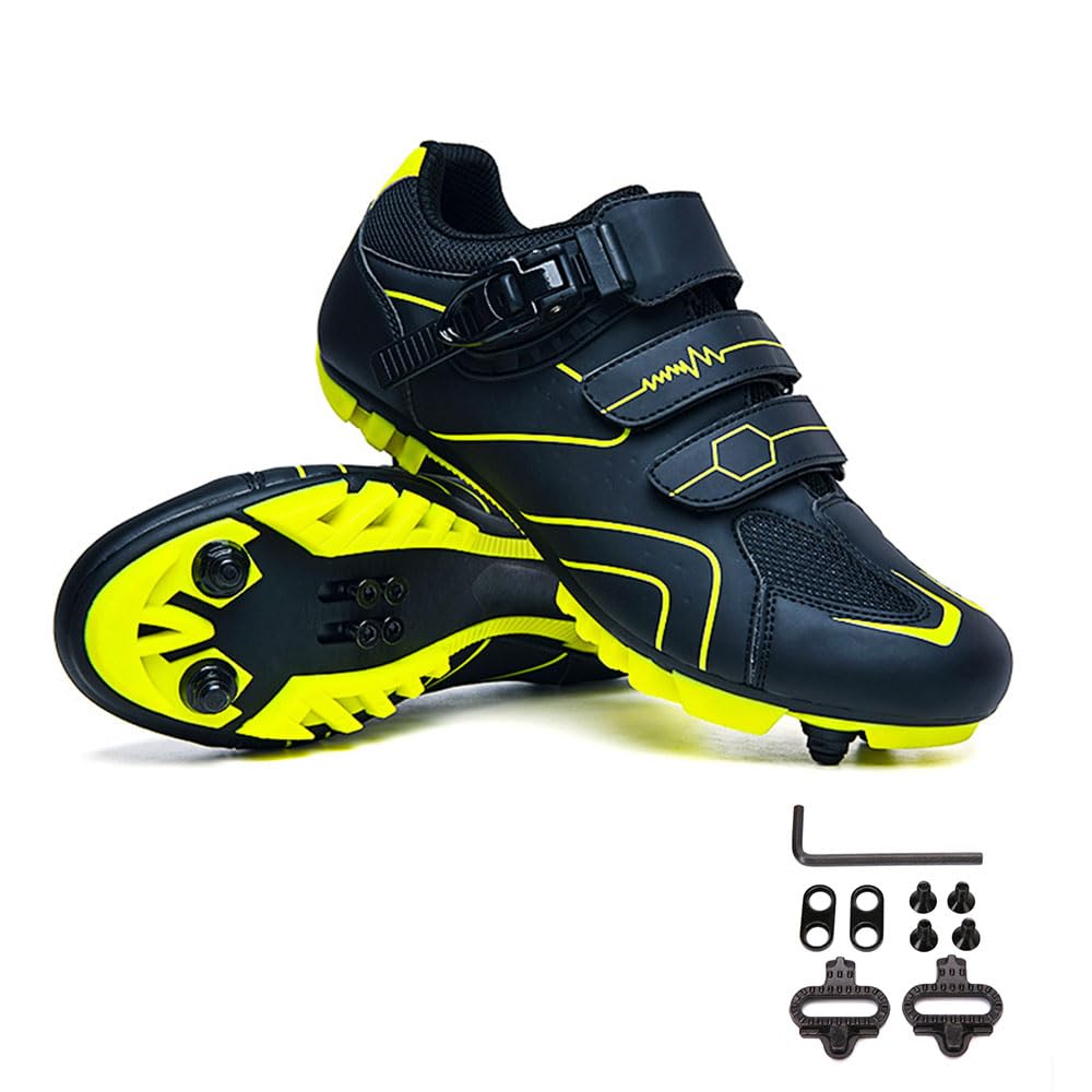 Mateju Zapatilla de Ciclismo Hombre Mujer, Zapatillas Ciclismo Carretera Exterior MTB Compatibles con SPD Lock System, Unisex Adulto Ciclismo Bicicleta