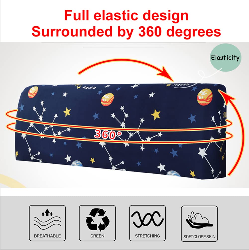 Cabecero Elástico Cama Cabecero Protección Todo Incluido A Prueba de Polvo Cubierta para la Cabeza Dormitorio Desmontable Lavable -14-180 cm (71 pulgadas)