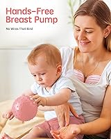 Vista 7 de Roabger Extractor de leche, extractor de leche manos libres, extractor de leche portátil con 3 modos y 8 niveles, extractores de leche eléctricos