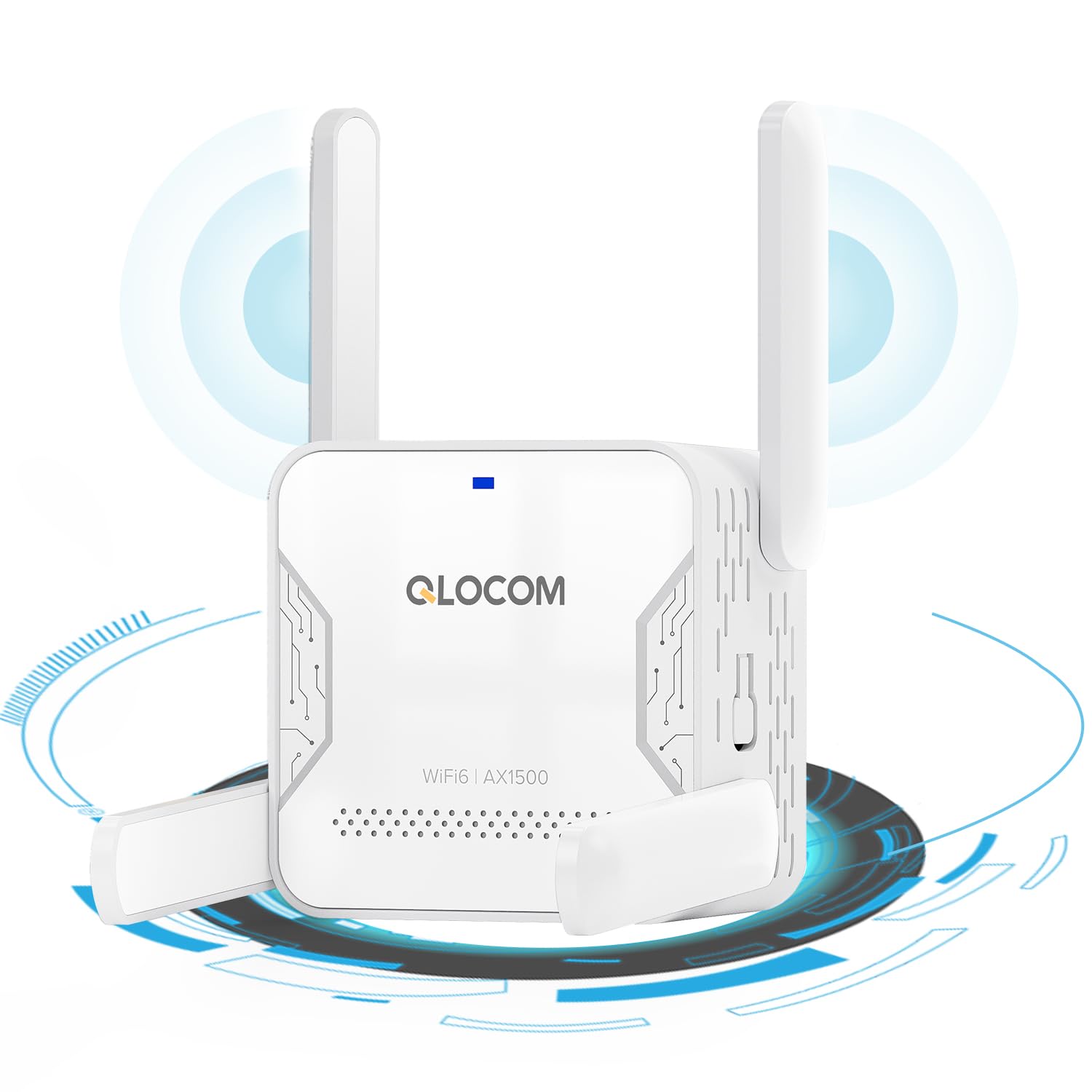 2026 Nouveau Répéteur WiFi Puissant AX1500 WiFi 6, Amplificateur WiFi sans Fil Double Bande 5GHz & 2.4GHz avec Port Ethernet, WiFi Extender Compatible avec Toutes Les Box Internet