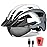 FUNWICT Adult Bike Helmet with Visor and Goggles for Men Women Mountain Road Bicycle Helmet Rechargeable Rear Light Cycling Helmet (L: 57-61 cm (22.4-24 inches), White Grey)