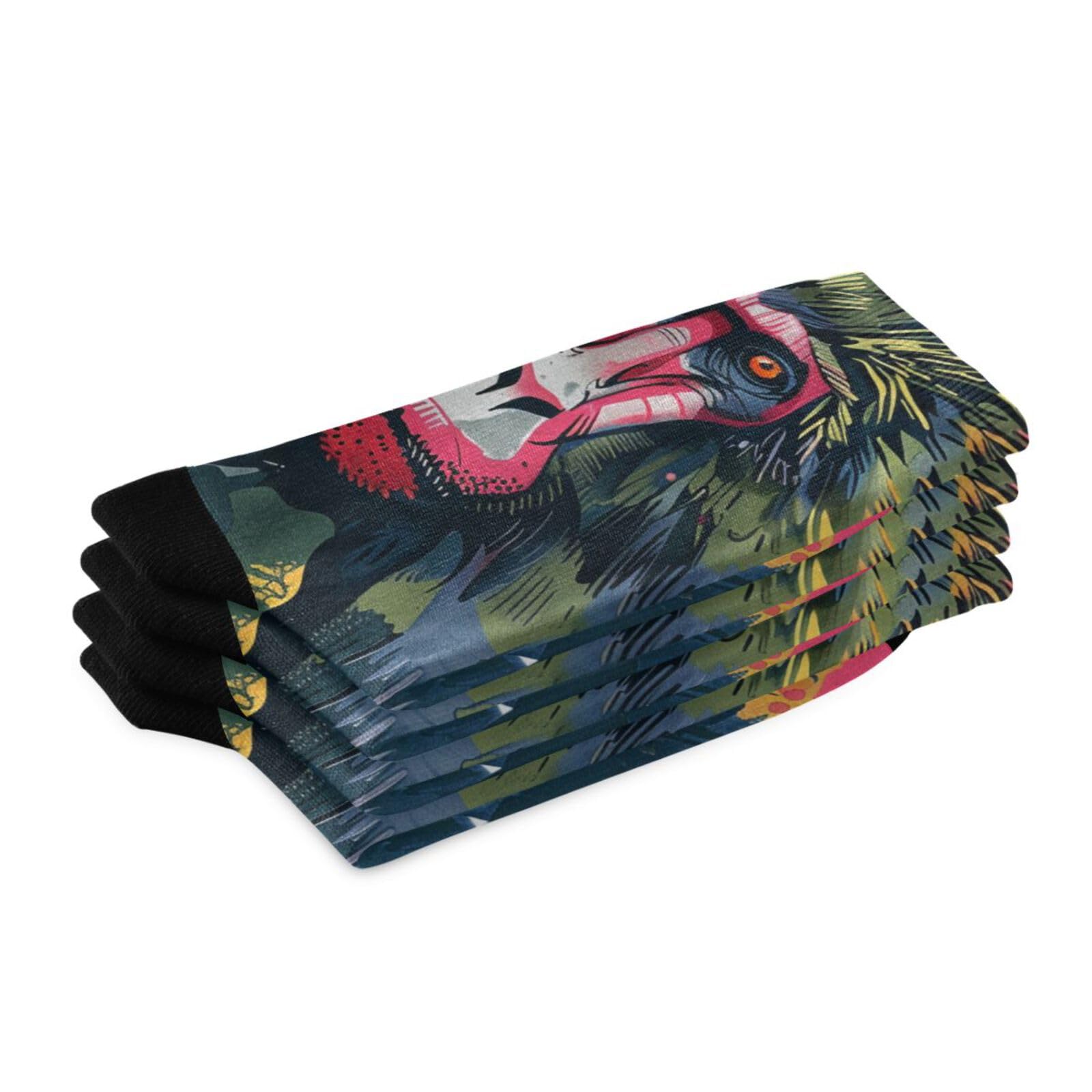 WDdZzyy Watercolor Animal Mandrill Lime Camouflage seamless crew socks running breathable wicking socks womens size 2-Pair