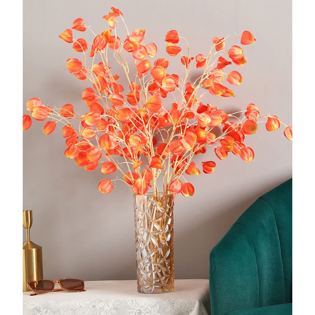 Künstliche Blumen Laterne Frucht Künstliche Blumen mit Vase Wohnzimmer Hochzeit Büro Dekoration Hochzeit Gefälschte Blume Set Künstliche Blumen wie Echt