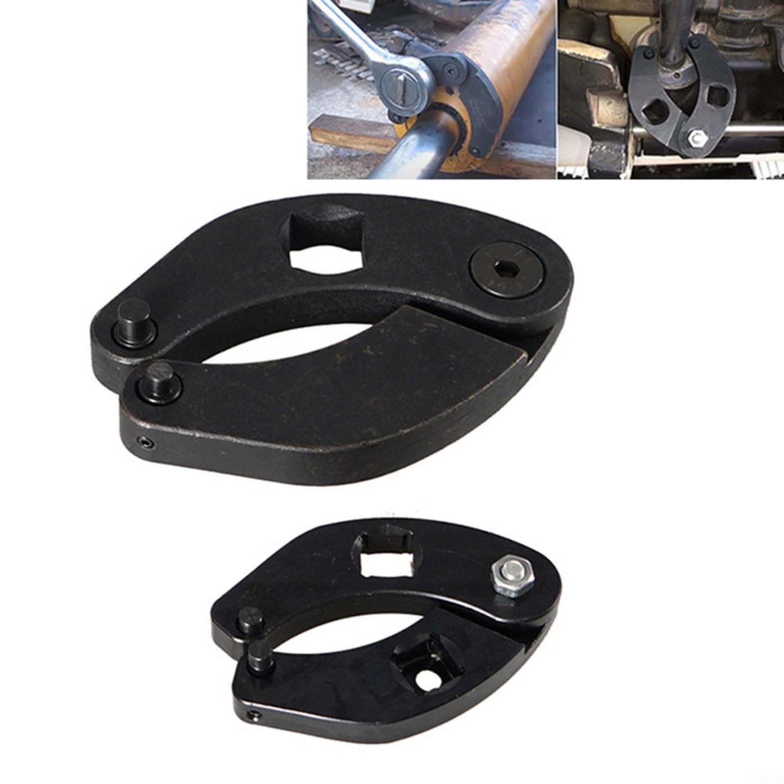 Llave de tuerca ajustable de acero al carbono, cilindro hidráulico, juego de herramientas para la industria y el automóvil, resistente a la corrosión, ergonómica, 15 x 15 x 5,5 cm (estilo)