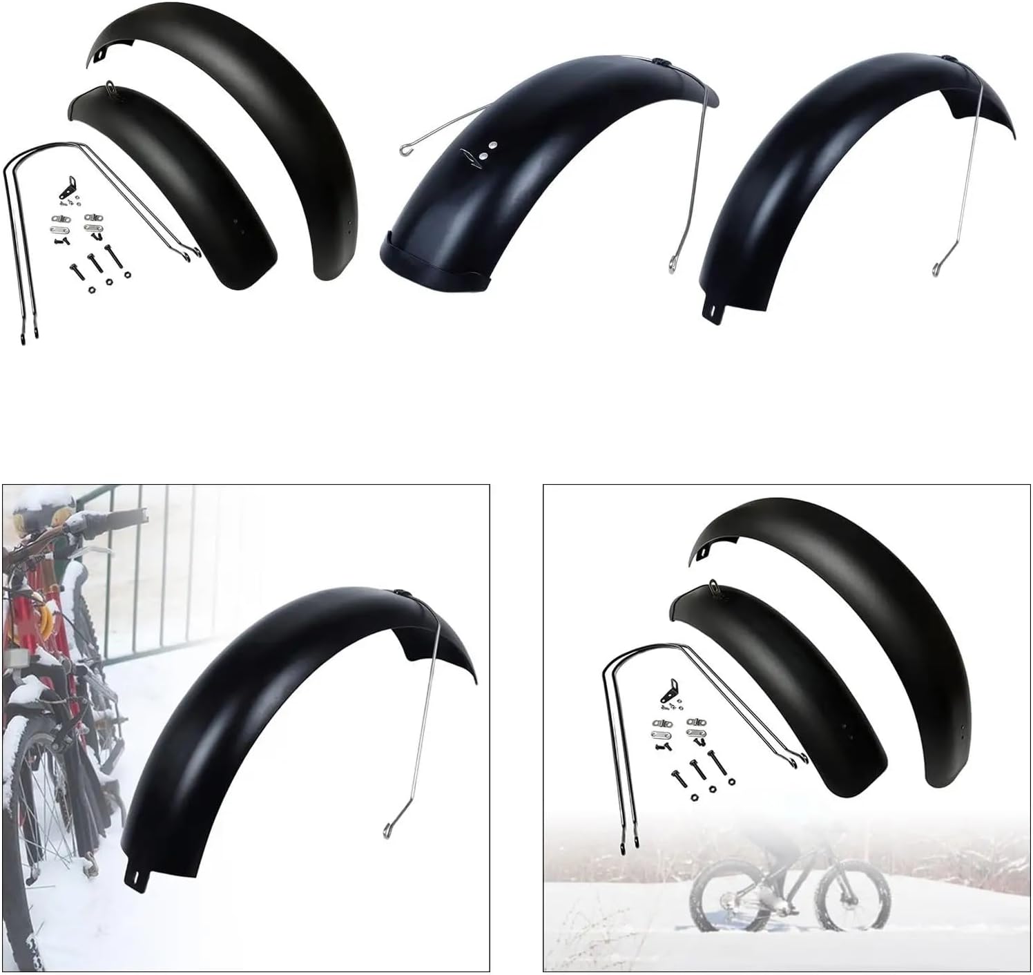 Bike Fender Bike Mudguard Riding Biking Bike Fender Bicycle Fender Bicycle Mud Guard for 20inchx5.0inch Wide Road Bikes Mountain Bikes(Front Set)