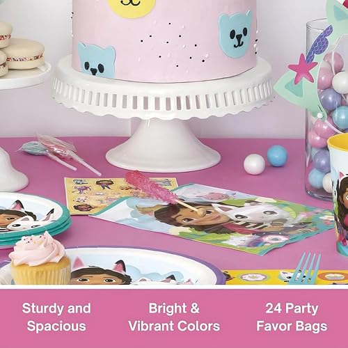 Miniatura 3 de Gabby's Dollhouse - Bolsas de plástico multicolor (paquete de 8)  Bolsas de decoración para fiestas, perfectas para celebraciones de cumpleaños de