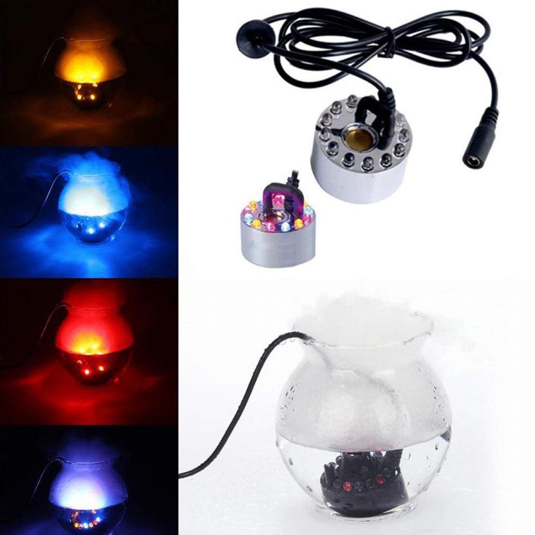 Uk Plug : 12 Led Multicolor Changing Mist Maker Fogger Water Fountain Pond Fog Machine Atomizer Air Humidifier,200 Milliliter (B01MZEKC03) Amazon Price History, Amazon Price Tracker