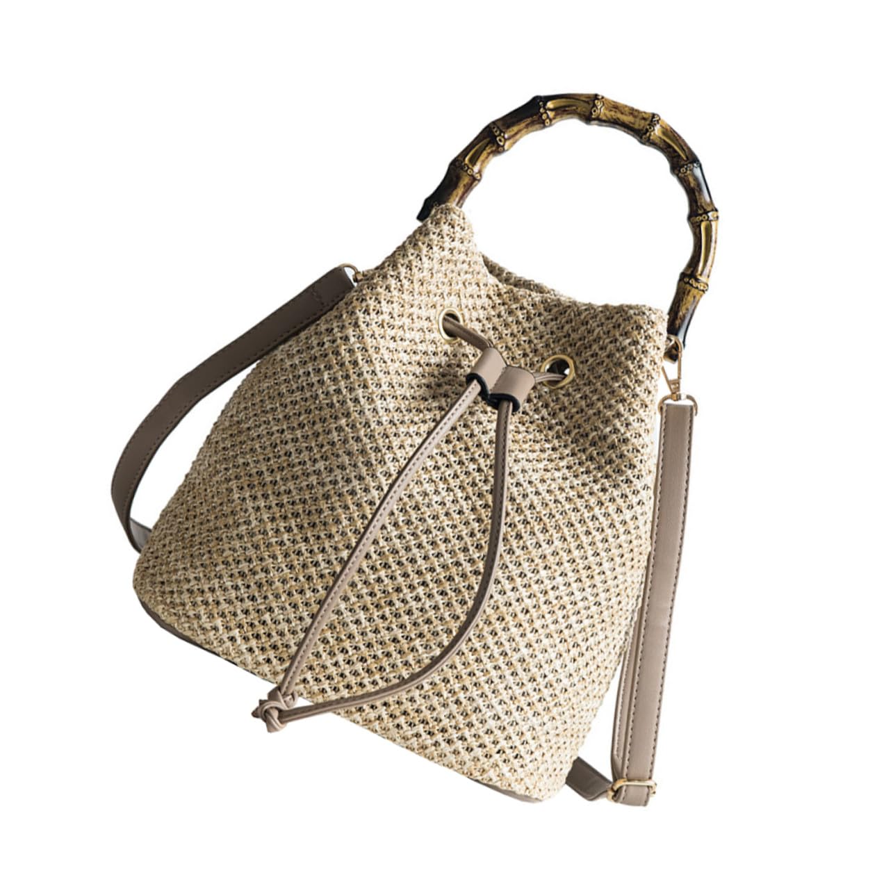 Toyvian 1pezzi Borsa Tracolla in Paglia Secchiello Borsa Mano Pratica e Leggera Adatta per Uso Quotidiano e Diverse Occasioni