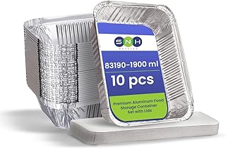 Disposable Aluminium Rectangle Containers 1900ml With Lids Heavy Duty Aluminum Foil Trays Containers with Board Lids for Cooking