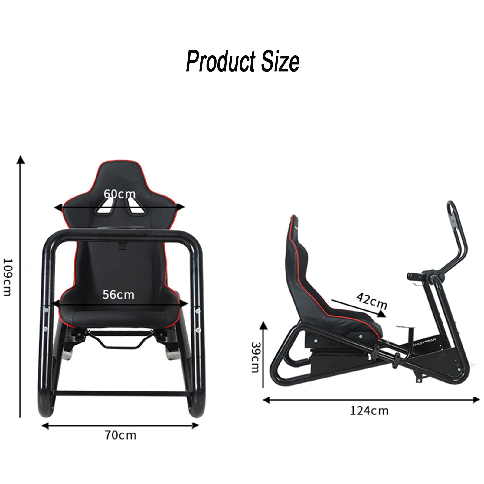 Cockpit simulateur de course, support réglable avec siège de course, mousse de soutien et cuir, design ergonomique pour une expérience de jeu améliorée