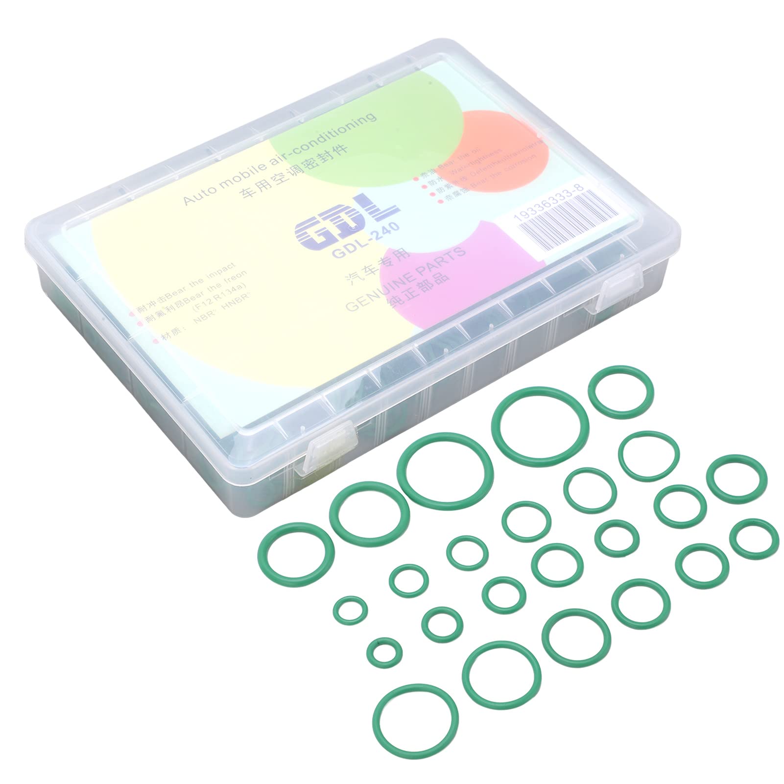 345 Pezzi Anello di Tenuta Aria Condizionata, Kit O Ring in Gomma AC, Rondelle Assortimento Guarnizione O Ring Compressore Universale Per Auto, Idraulica Professionale, Rubinetto, Meccanico, Riparazio