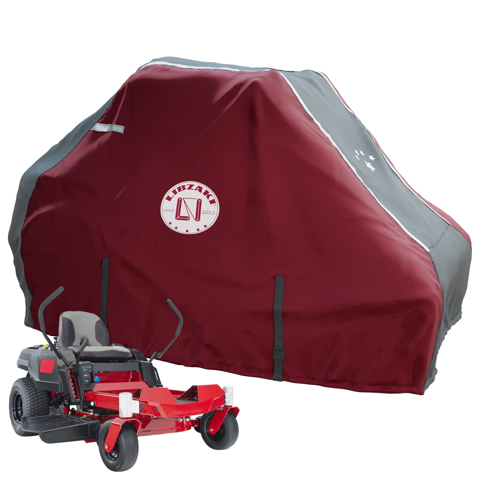 420D Zero Turn Mower Cover ,Waterproof 420D Marine Grade Fabric -Universal Fit for John Deer,Cub Cadet Zero Turn Up to 60" Lawn Mower Decks,Dimensions: 79" L X 46" WX 55" H-Red