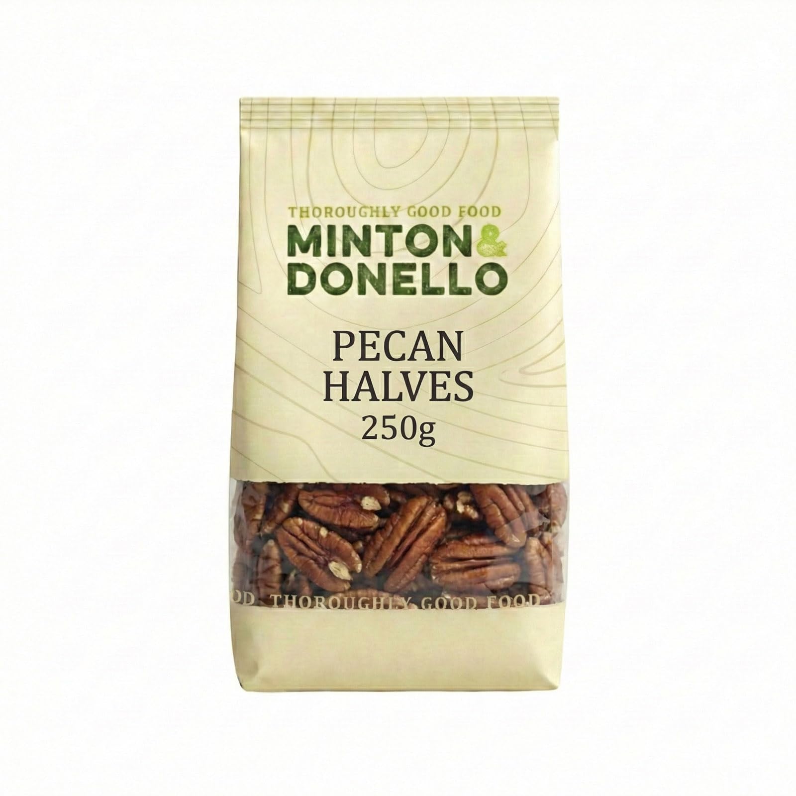 Minton & Donello Pecan Halves 250g Pack - Use for Baking, Cakes, Brownies & Banana Bread, Crunchy Nut Topping for Granola, Snacking, Good Source Of Healthy Fats
