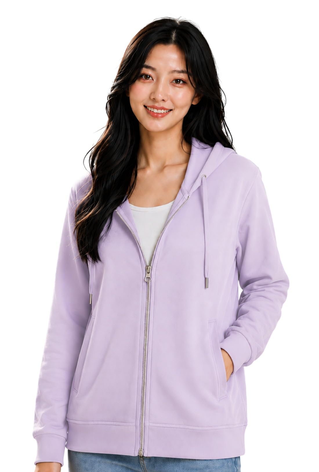 Women's Cotton Winter Jacket Sweatshirts Casual Drawstring Clothes Zip Up Hoodie With Front Pocket Ii Womens Hoodies Ii Womens Jacket Ii Winter Sweater Hoodie For Women & Girls-image-8