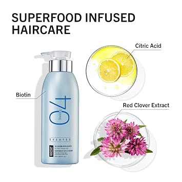 Biotop Professional 04 Hair Loss Shampoo - Made with Biotin, Red Clover and Citric Acid - Strengthening Treatment for Repair - For Shedding or Thinning Hair (8.45 oz)