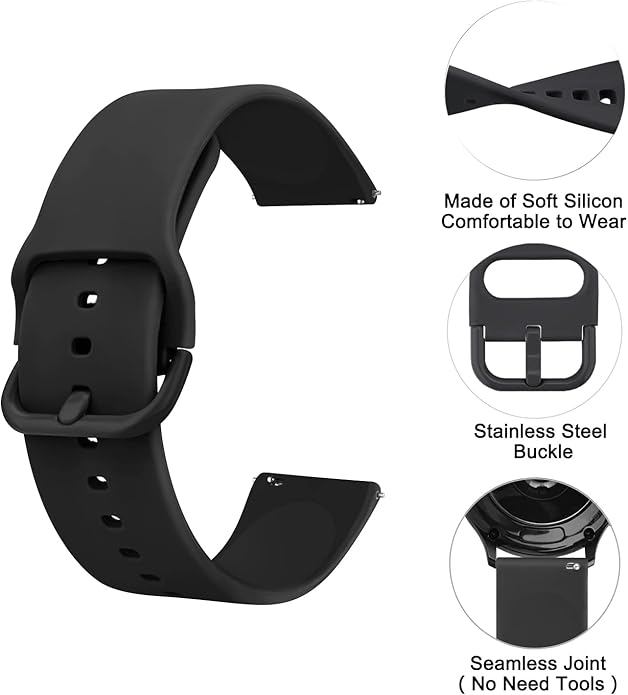 Correas de silicona para reloj 20mm 22mm, reemplazo suave deportivo para hombre mujer miniatura 2
