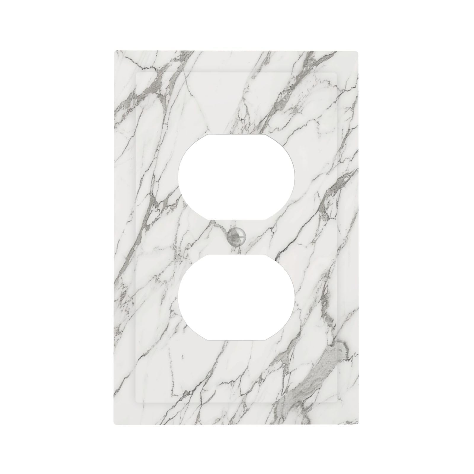 Wpshijia Decorative Outlet Covers White Grey Abstract Marble Minimalist Luxury 1 Gang Duplex Light Switch Cover Faceplate Electrical Switch plates Wall Plates Socket Covers for Bathroom Livingroom