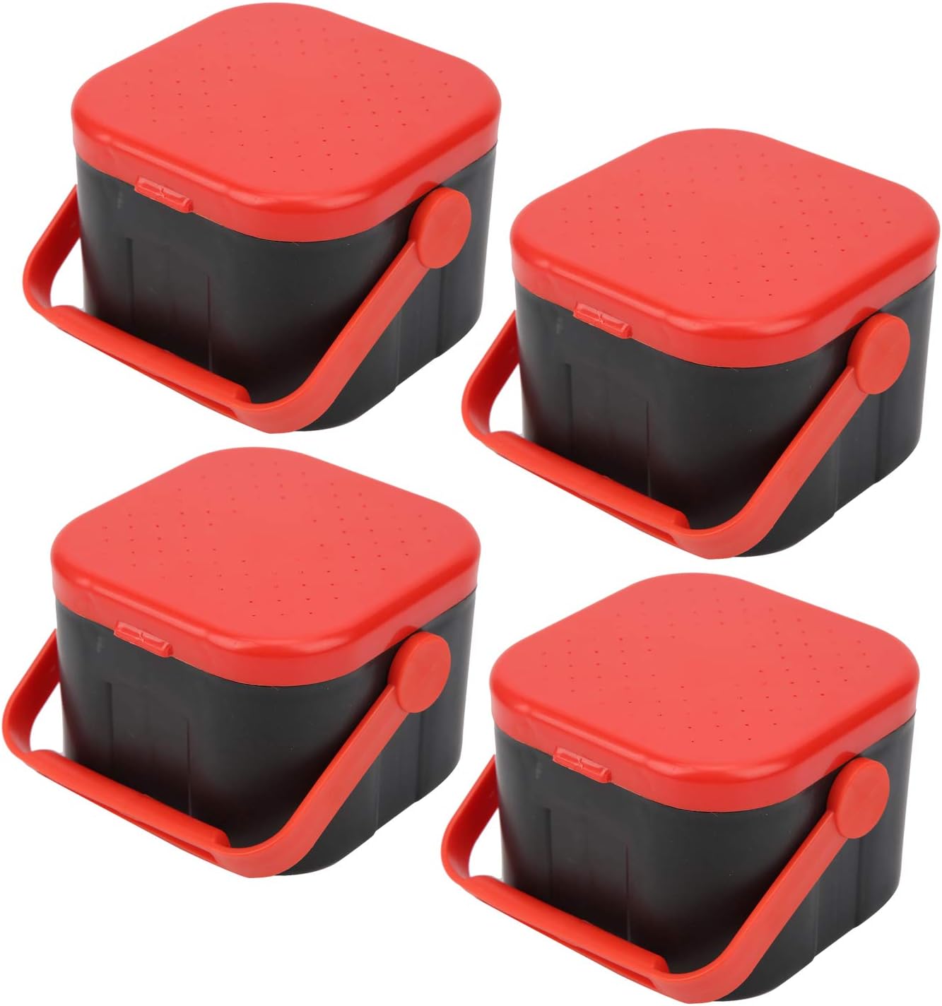 4pcs Fishing Box Portable Plastic Fishing Bait Holder Box Earthworm Lure Storage Case with Clip