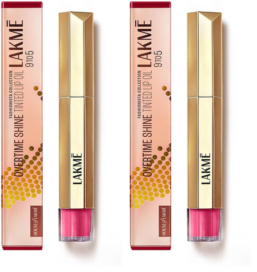 Image of LAKME LAKM Lakme 9to5 Overtime Shine Tinted Lip Oil - Berry Bling 5.3ml | 3Ml (Pack of 2)