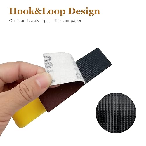 Miniatura 4 de Micro Sander Mini Lijadora, 3 herramientas de lijado para papel de arena de gancho y bucle, hojas de papel de lija de óxido de aluminio de 3.5 x 1