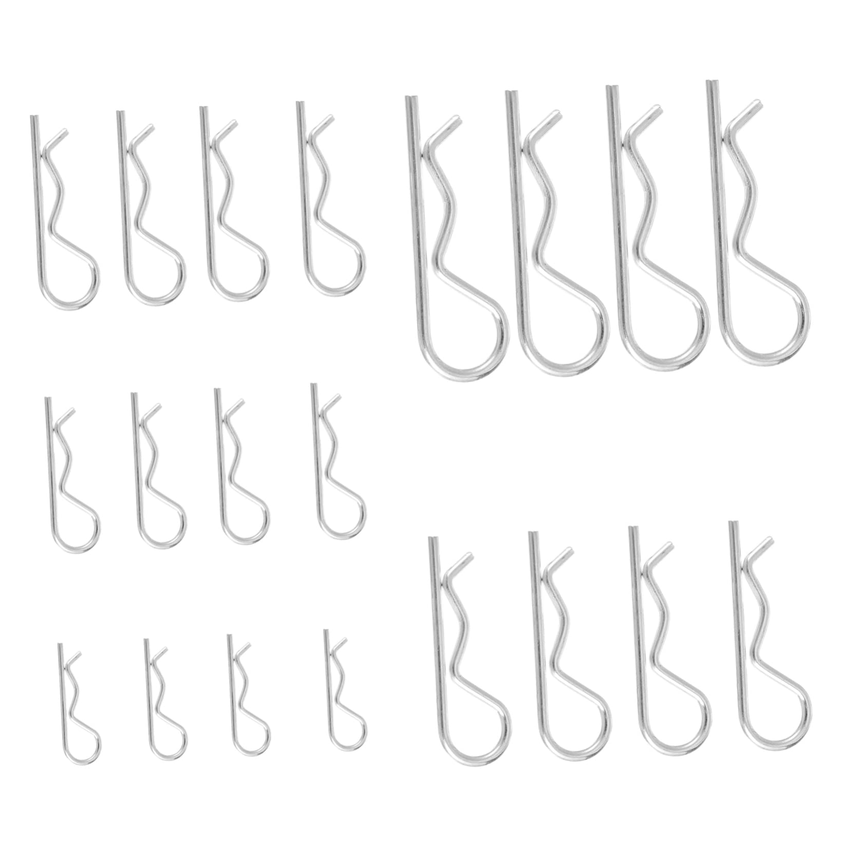 VILLCASE 20pcs Hairpin Steel Spring Cotter Clip Cotter Pin Assortment Kit Mechanical Fastener Accessory Cotter Clip Tool Retaining Cotter Pin Environmental Zinc Plating Wave Open Needle