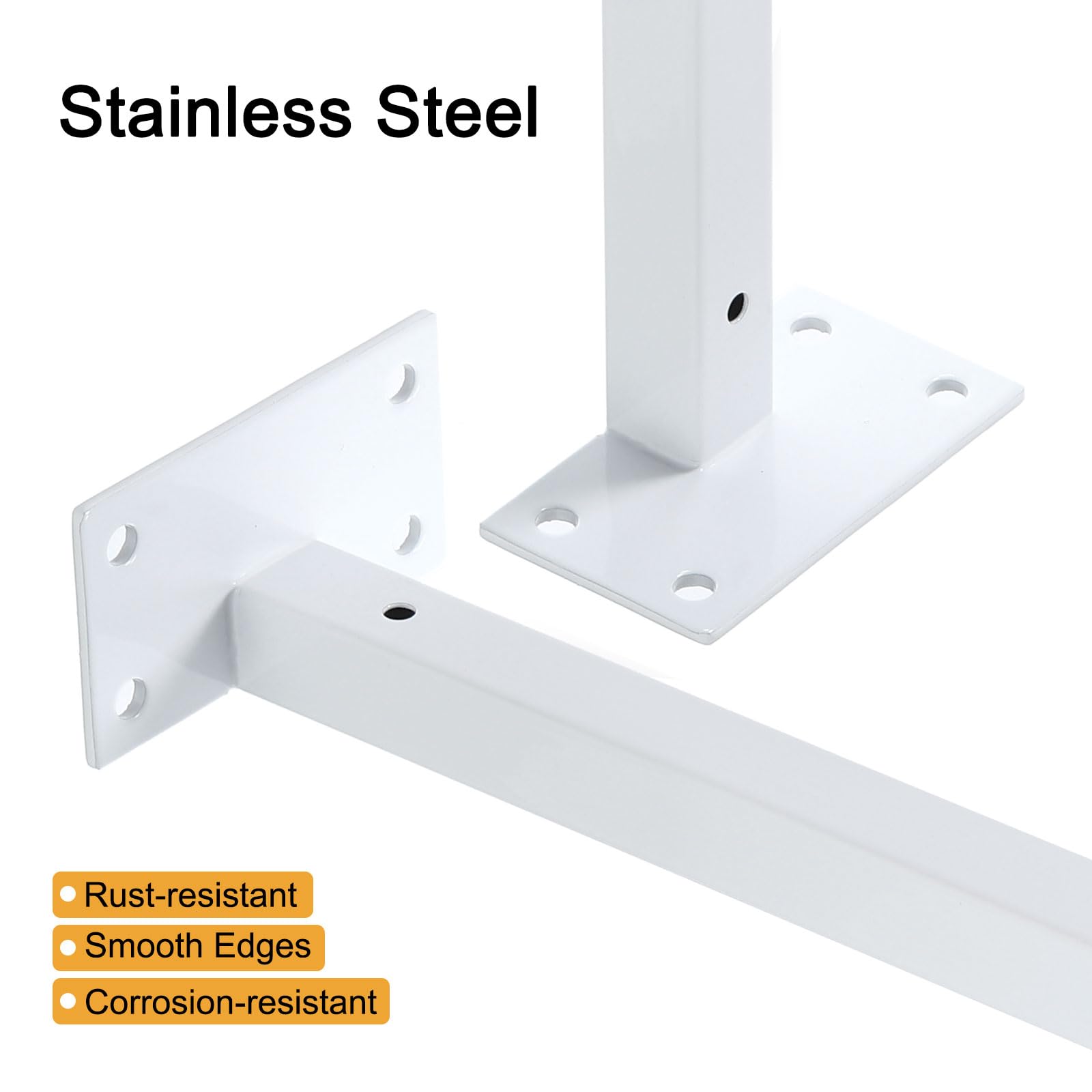 uxcell Soporte flotante para estante, paquete de 2 soportes ocultos de hierro de 18 pulgadas con tornillos y tubo de expansión para estantes de madera, para colgar en la oficina, sala de estar