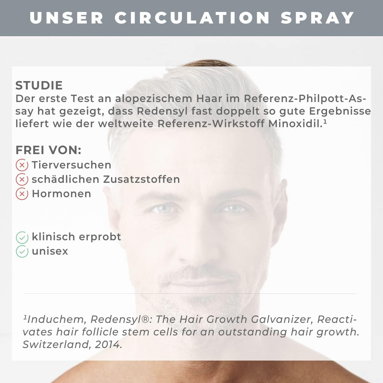 KÖ-HAIR Circulation Hair Loss Serum Spray con 3% Redensyl contra la caída del cabello | Para espesar el cabello 50 ml | Remedio anticaída con cafeína y fenogreco | Para hombre y mujer