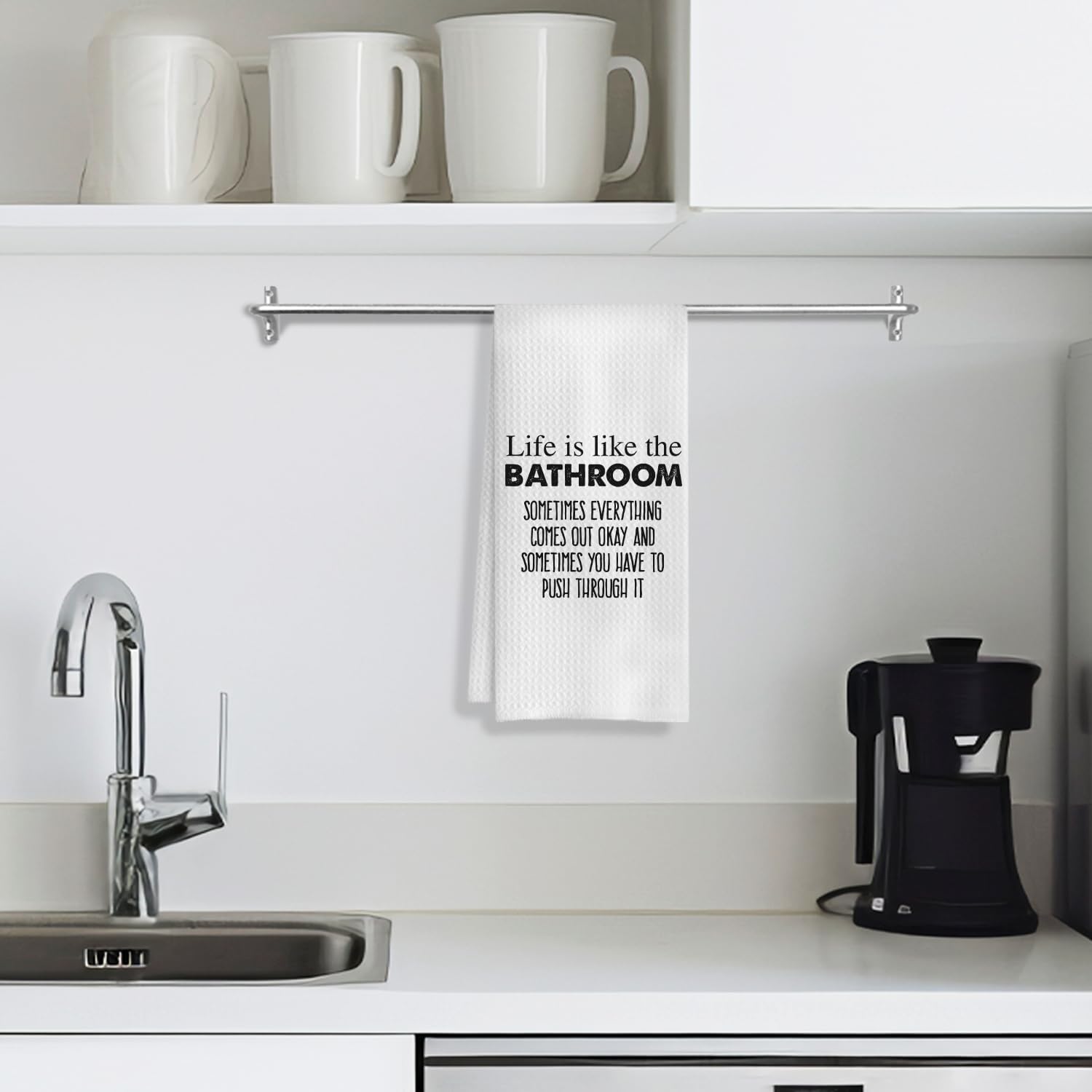 Funny Hand Towels, 16x24 Inches, Life is Like The Bathroom Decorative Towels - Image 2