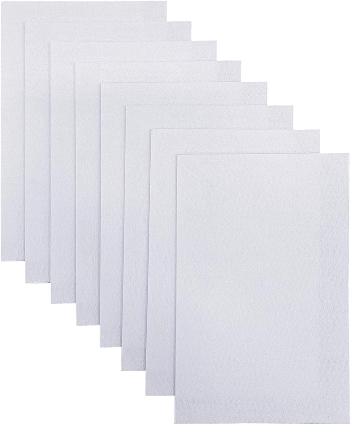 Jtnohx Stiff Felt Fabric for Crafts, 2mm Thick Colour Felt Sheets, 8 Pcs 20x30cm Craft Fabric for Sewing & DIY Projects(White)