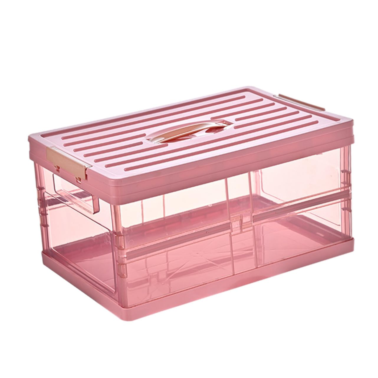 Angoily Faltbare Aufbewahrungsbox 30L Kunststoff Vorratsbehälter mit Deckel und Griff Stapelbare Kleiderbox für Kleidung und Kleinteile Praktische Ordnungsbox