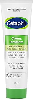 Cetaphil, Crema Idratante Viso e Corpo per uso frequente, Idratazione intensa per 24 ore, Ideale per Pelle Secca, Molto Secca, Sensibile e Danneggiata, Effetto Lenitivo, Senza Profumo, Formato 100 g