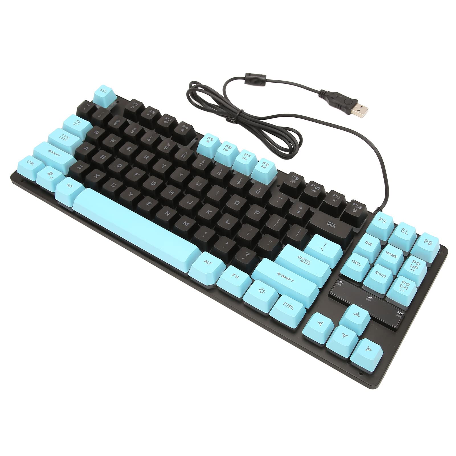 Acouto Tastiera da Gioco Cablata 87 Tasti Design Ergonomico Retroilluminato a Colori Accessori per Computer Notebook DesktopSupporti Blu Scuro per Tastiera da Gioco Cablata WinTastiera da
