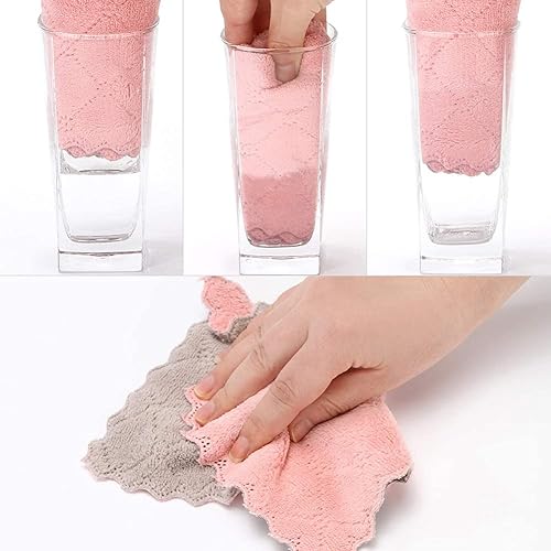 Miniatura 7 de Paquete de 10 paños de cocina suaves, sin olor, paños de cocina reutilizables, paños de limpieza para el hogar, secado rápido, sin aceite