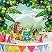 Safari Birthday Decorations 7x5ft Ployester Fabric Photography Backdrop Green Spring Forest Jungle Party Background Banner Supplies Baby Shower Decorations