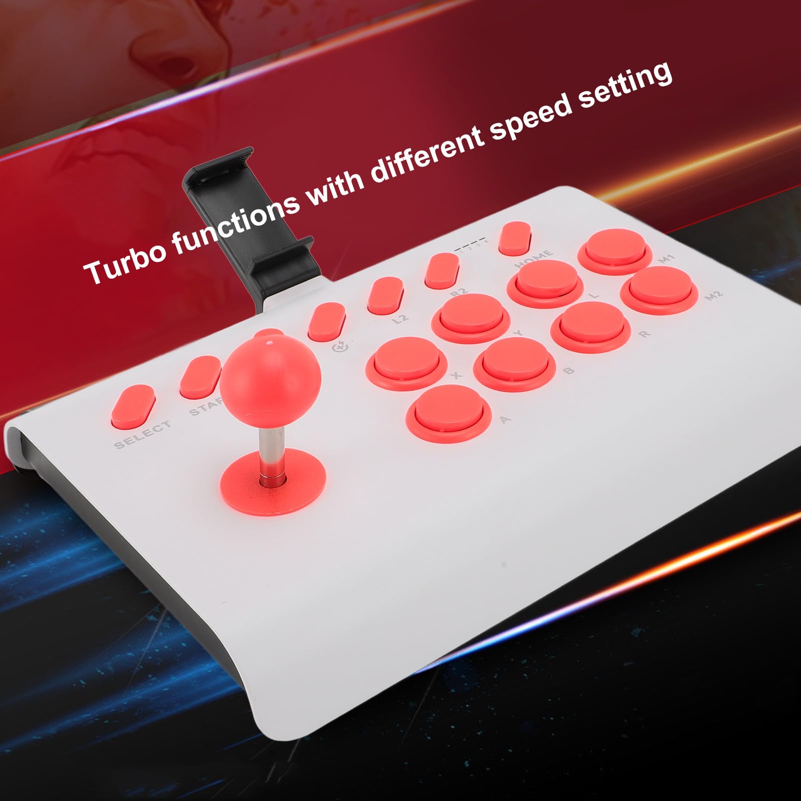 Fight Stick, Controlador Inalámbrico de Juegos de Lucha Bluetooth con Programación Turbo Macro, Joystick de Lucha Ergonómico para iOS, para Android, para para para