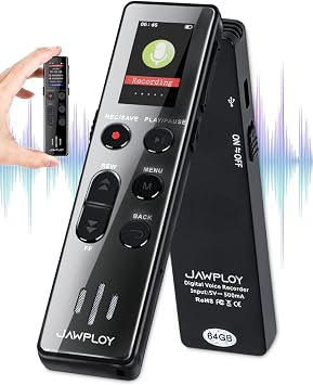 64GB Digital Voice Recorder with Playback - 4400 Hours Voice Activated Recorder with Sound Clarity Enhancement, Portable Recorder Recording Device for Lectures Meetings, USB, Password, MP3