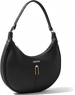 LEKHX Luna Women’s Black Hobo Shoulder Bag | Premium PU Leather Handbag for Office, College & Daily Use | Stylish Lightwei... Price In India