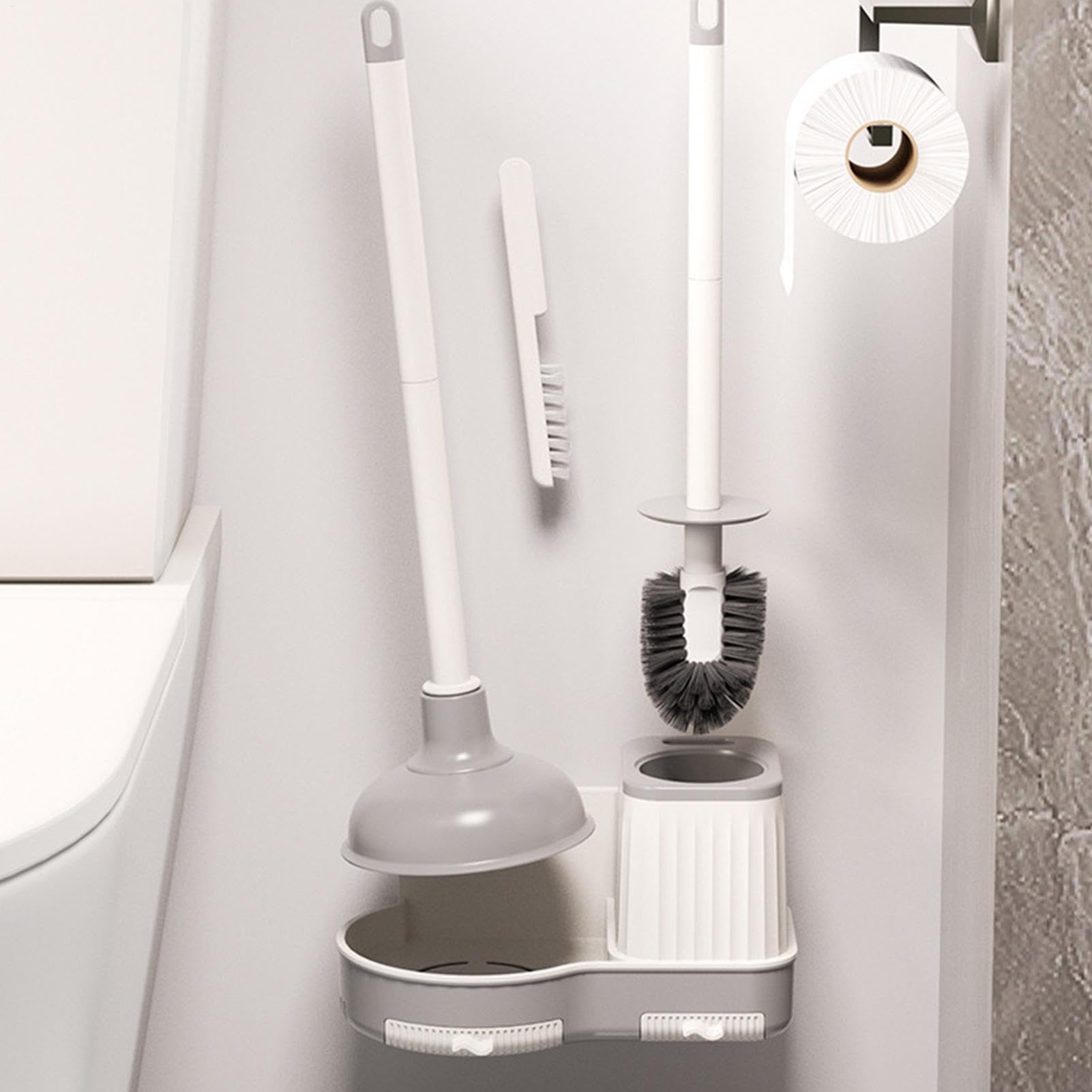 WC-Bürste und Kolben-Set, Badezimmer-Reinigungsset mit WC-Bürste und Kolben, wesentliche WC-Reinigungswerkzeuge für den Heimgebrauch