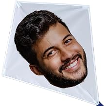 WERWAES Personalized Big Head Cutout Kite Custom Kite with Image Name Funny Christmas Birthday Gifts Ideal DIY Kites Easy to Fly